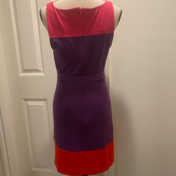 Elle Womens Purple Red Pink Color Block Sleeveless Midi Dress size 8 - Picture 2 of 12
